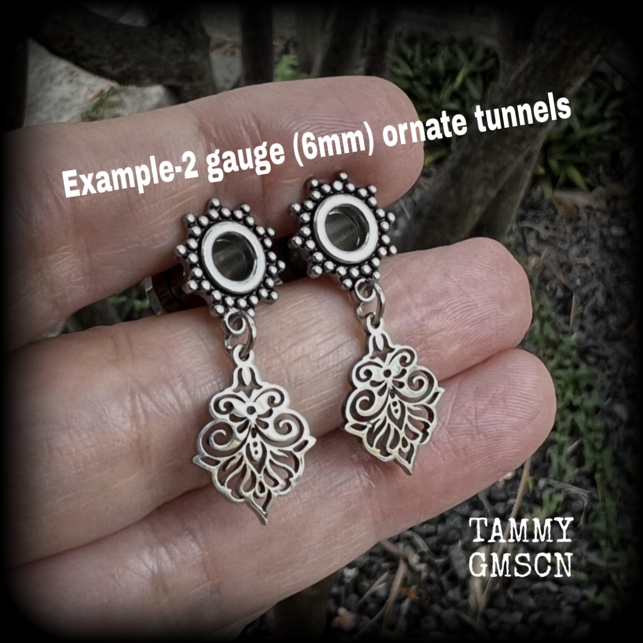 Aphrodite filigree tunnel earrings-Goddess ear gauges