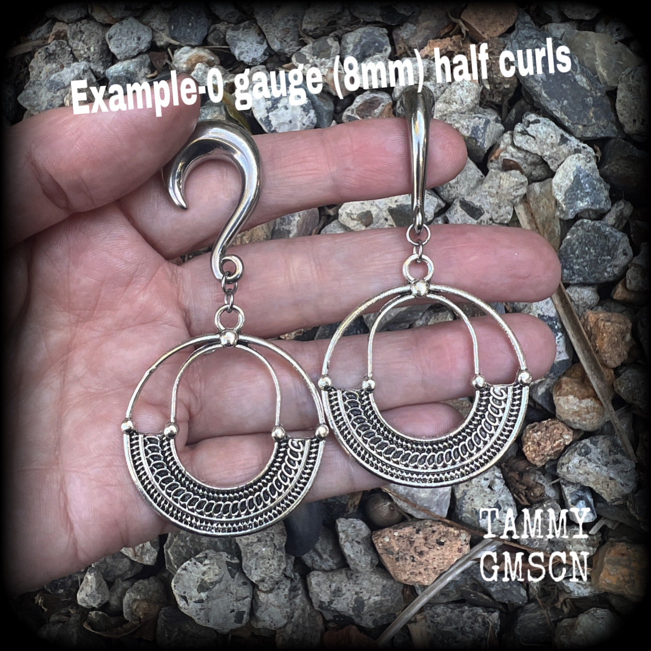 Goddess Ishtar gauged earrings-Tribal ear weights