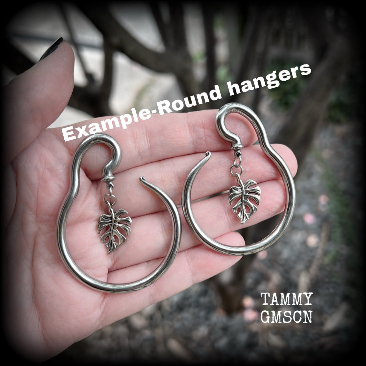 Monstera leaf ear hangers-Leaf ear gauges