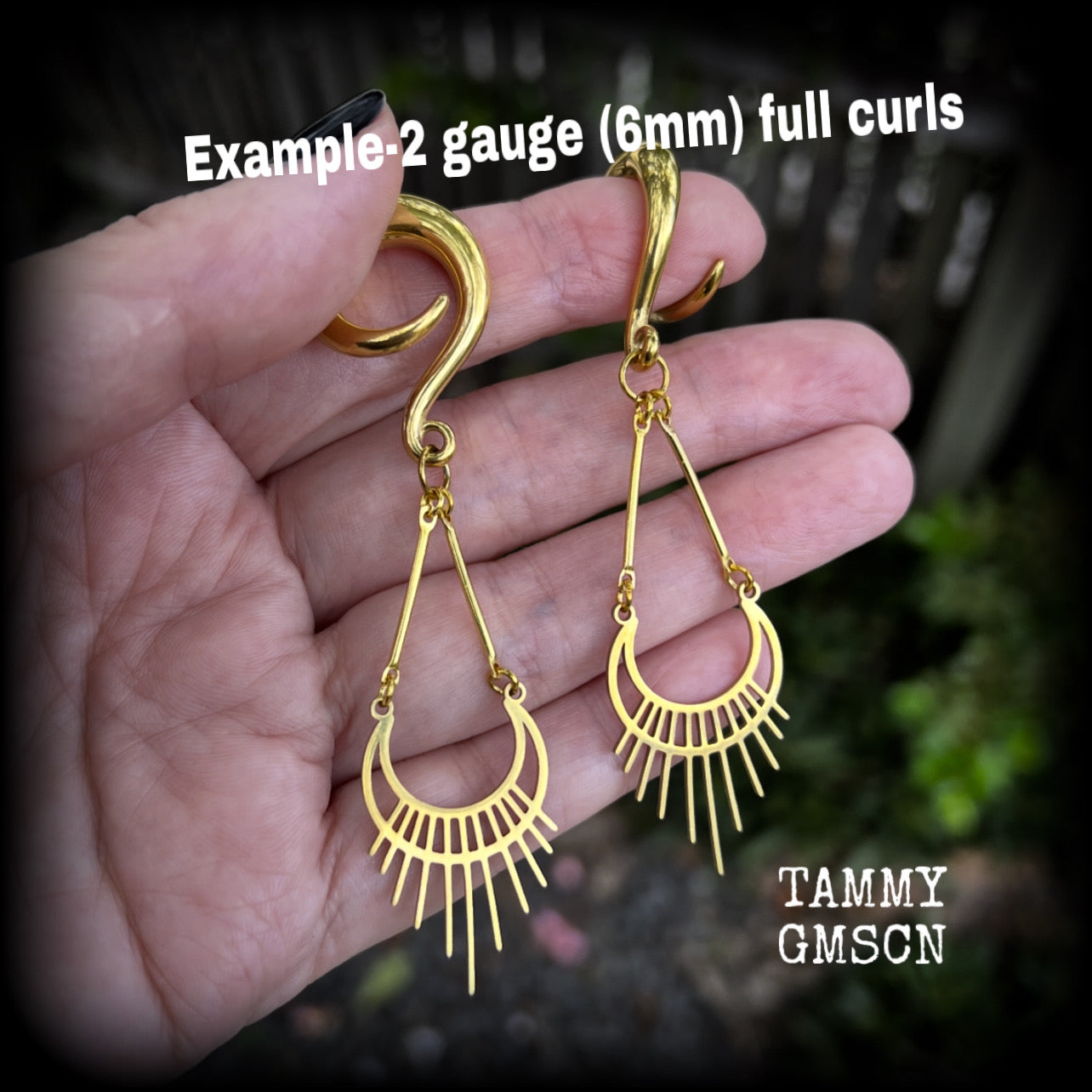 Goddess Ishtar sun and moon earrings-Crescent moon ear hangers