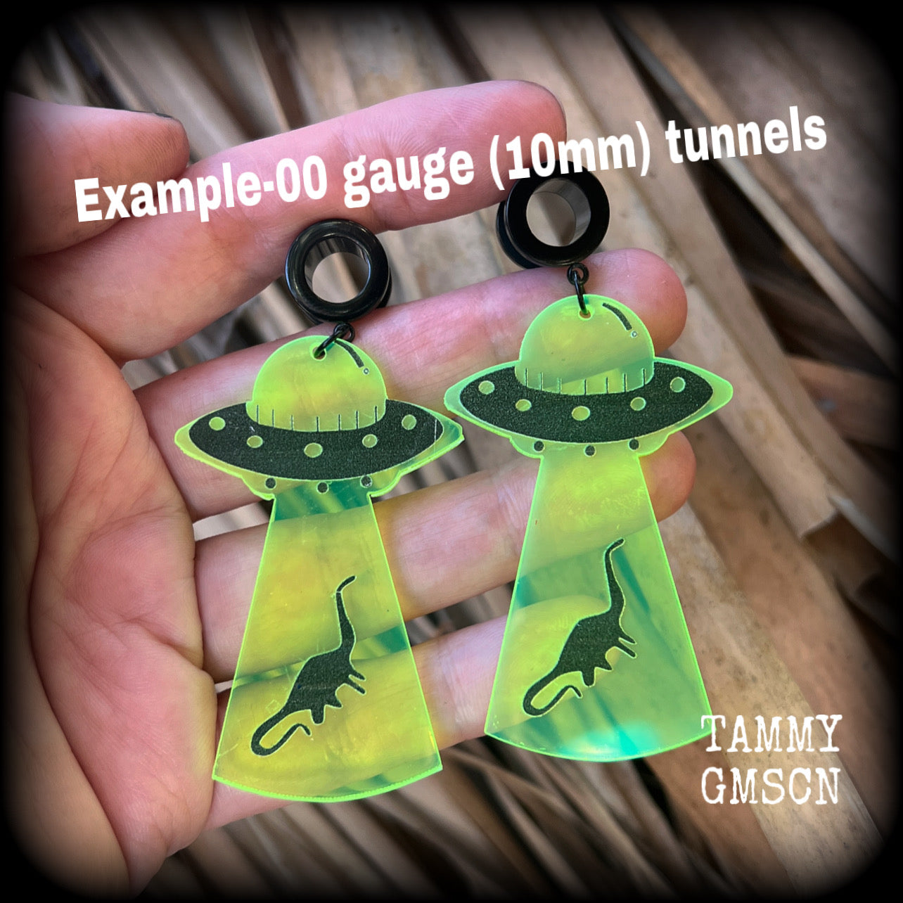 UFO earrings-Dinosaur abduction earrings