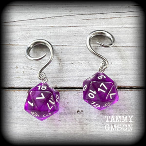 Gamer dice earrings 