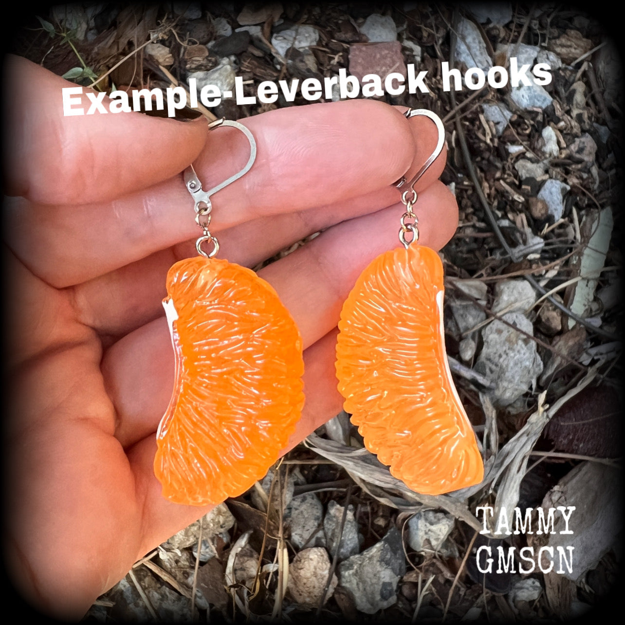 Orange earrings Fruit earrings Fruit salad earrings Orange segment earrings Vegan earrings Orange slice Pierced ears Ear gauges Tunnels Plugs Retro earrings Kitsch earrings
