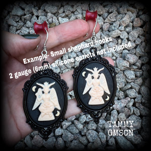 Baphomet cameo earrings-Occult jewelry
