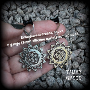 Flower of Life earrings-Sacred geometry jewelry