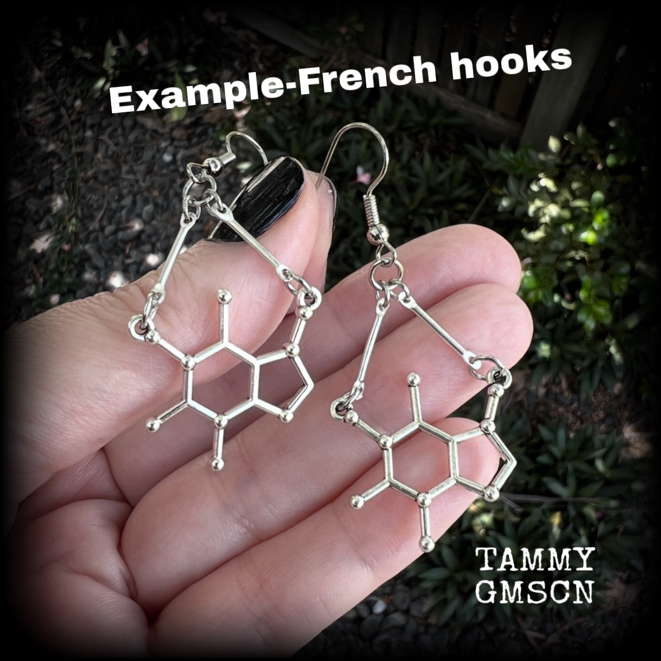 Caffeine molecule earrings-Coffee lovers earrings