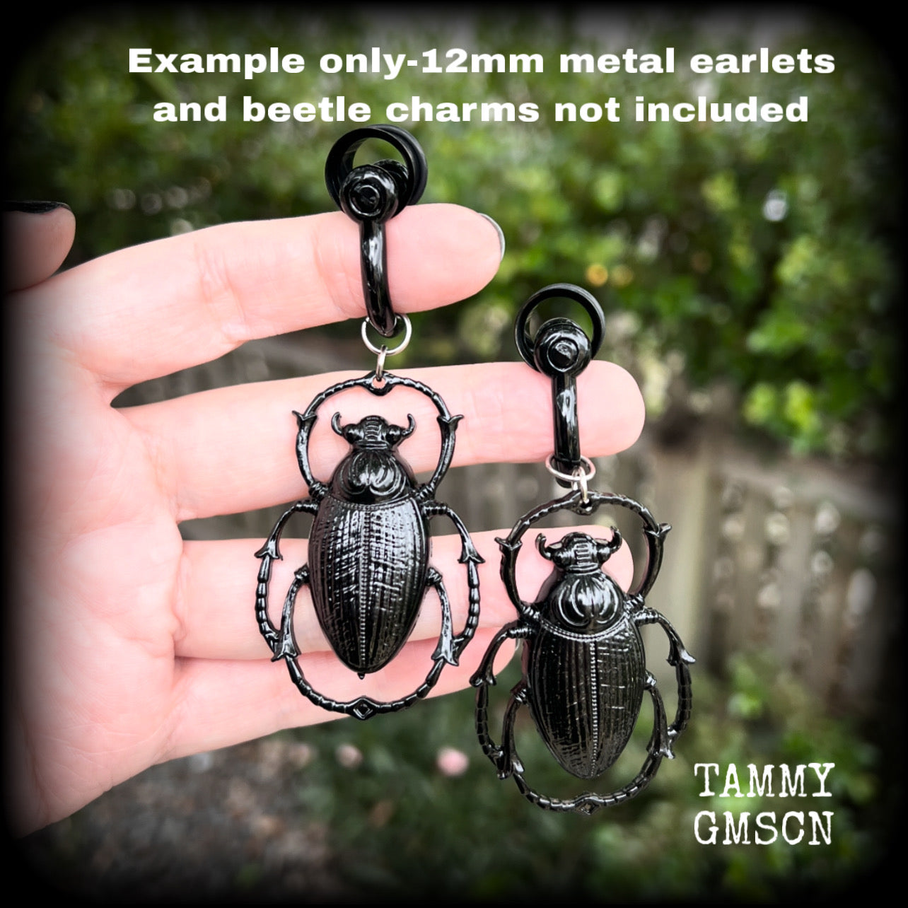 DIY industrial D shackles for ear weights-Black enamel