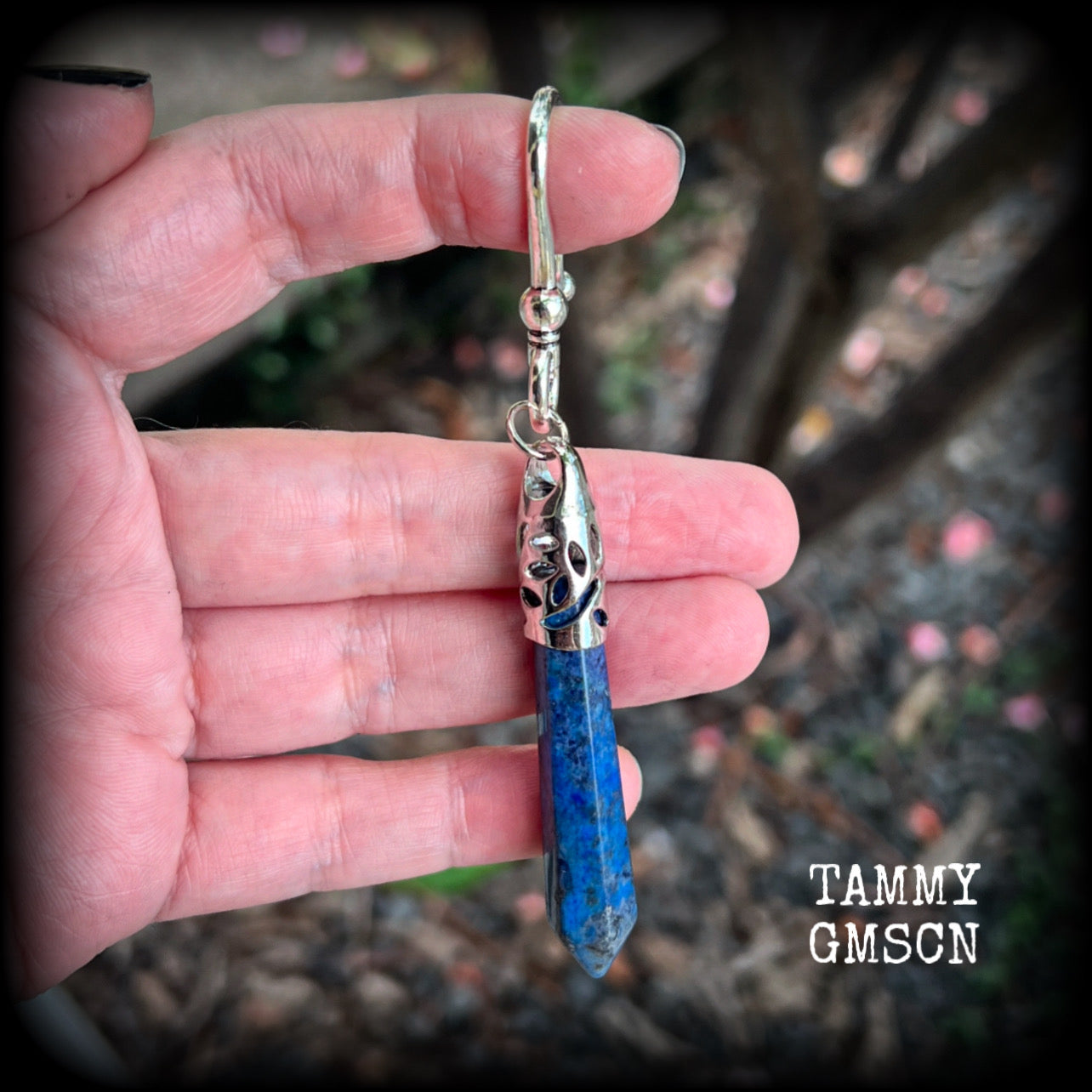 Lapis lazuli earring-Single gemstone earrings