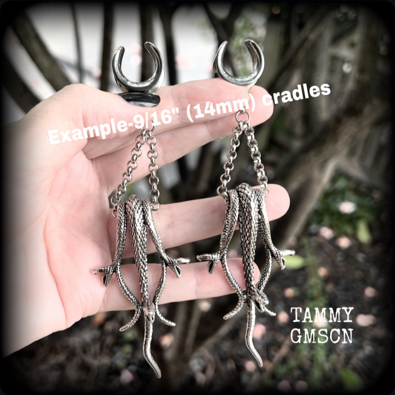 Medusa snake ear weights-Serpent ear hangers