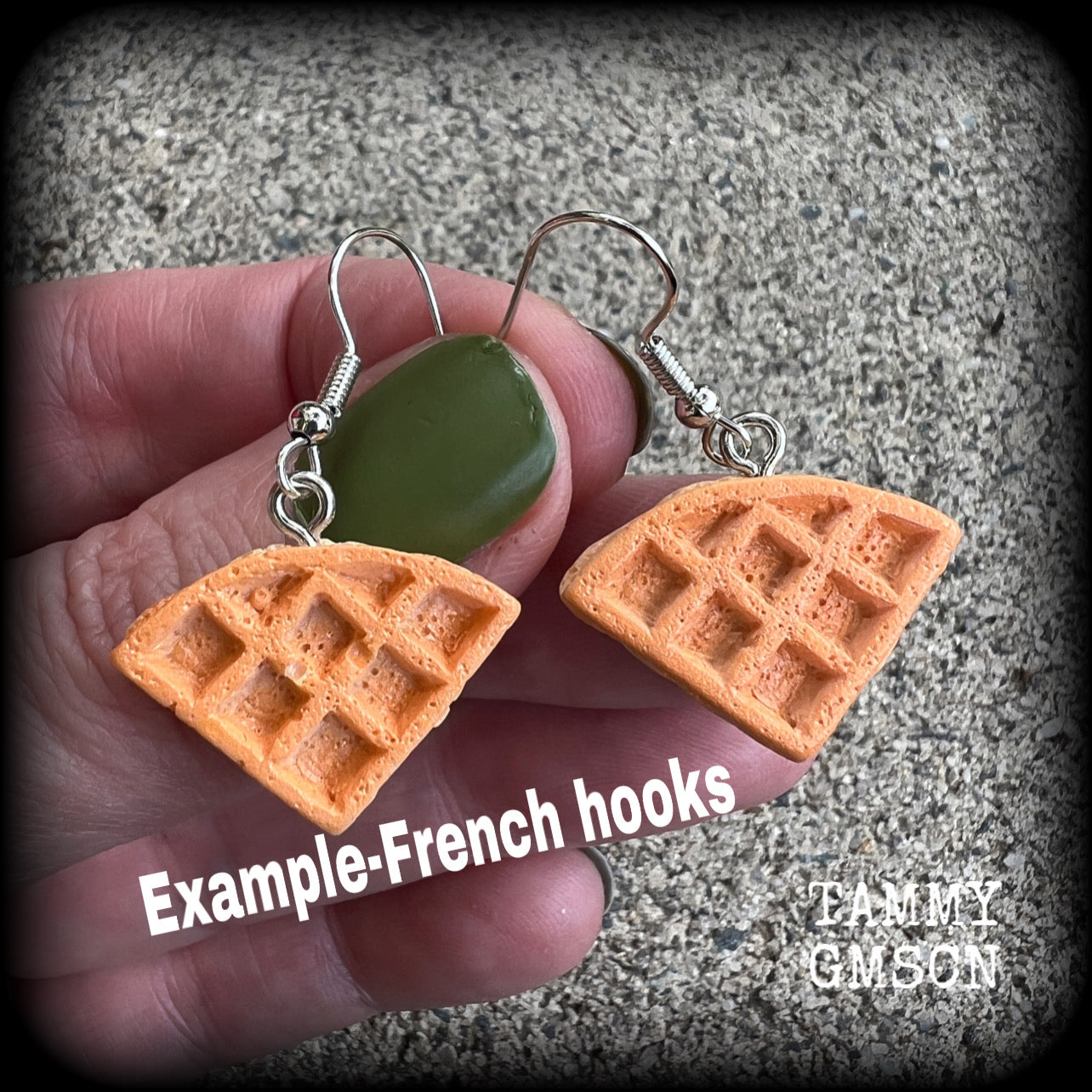 Waffle earrings-Ear hangers