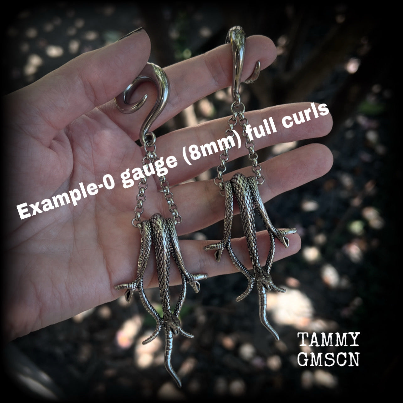 Medusa snake ear weights-Serpent ear hangers