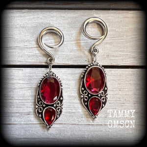 Garnet earrings Garnet ear weights 2 gauge ear weights 6mm earrings Gemstone ear weights Gemstone ear hangers Stretched ears Ear gauges Tunnel dangles Stretched lobes Gauged ears 4mm 6mm 8mm 10mm 12mm 14mm 16mm 19mm 22mm 25mm 28mm 30mm Tunnels Plugs