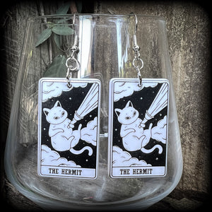 Cat earrings-Hermit tarot card earrings