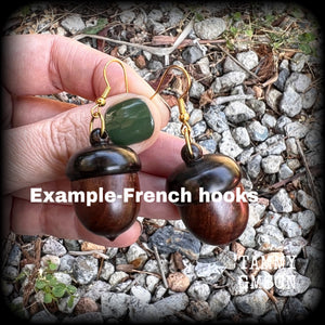 Cottagecore earrings Cottagecore jewelry Acorn earrings Stash pot earrings 