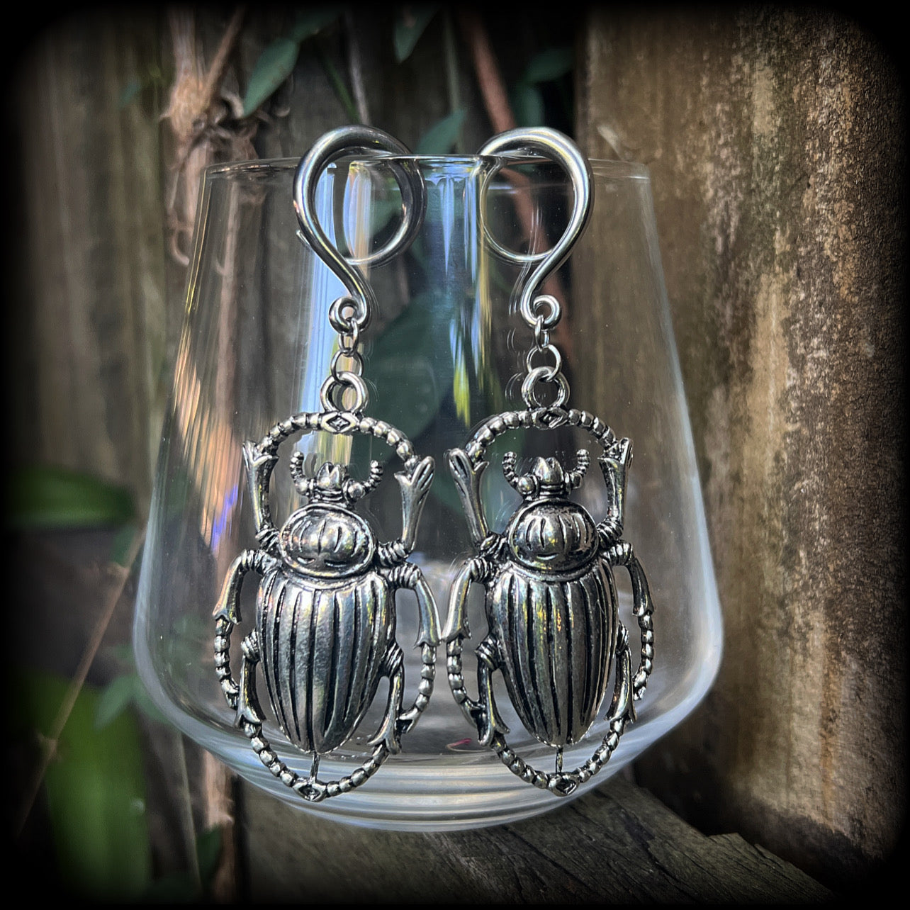 Scarab beetle ear hangers