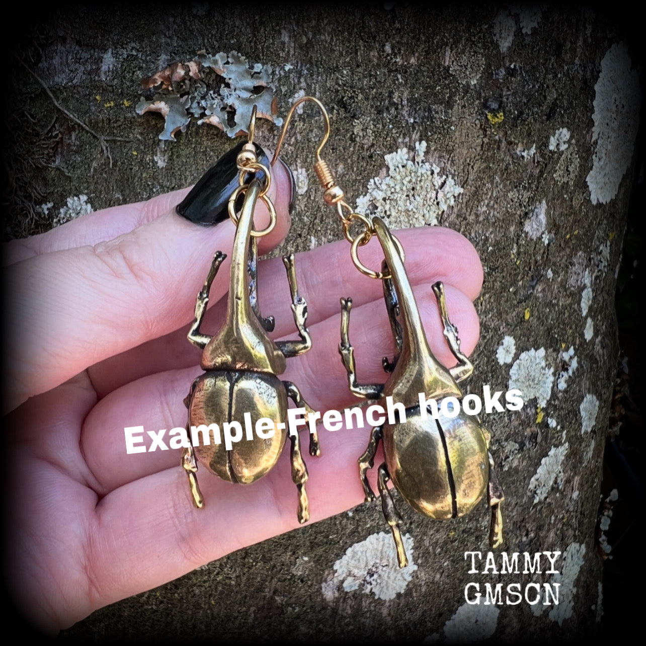 Rhinoceros beetle earrings-Hercules beetle insect earrings