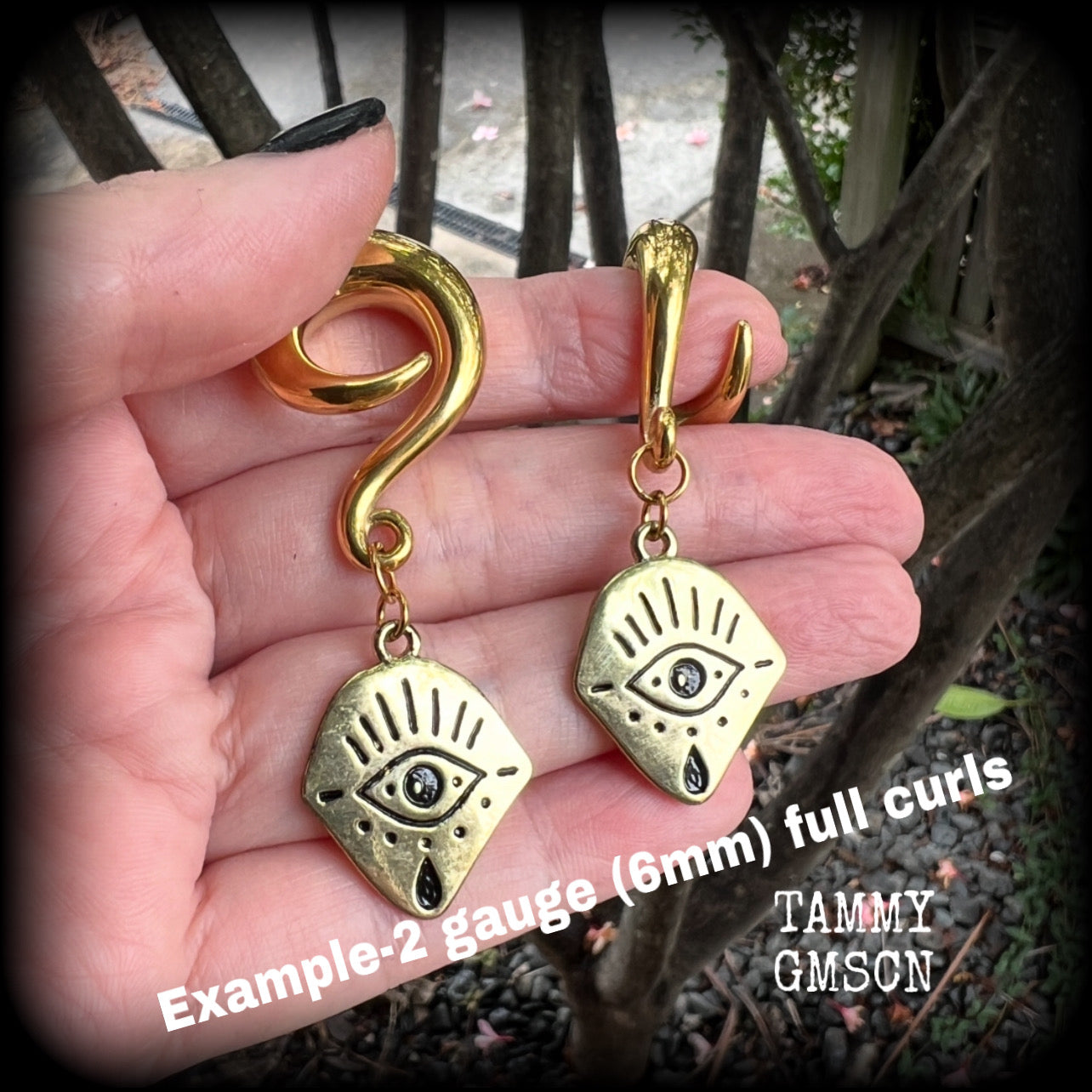 Evil eye gauged earrings-All seeing eye ear gauges