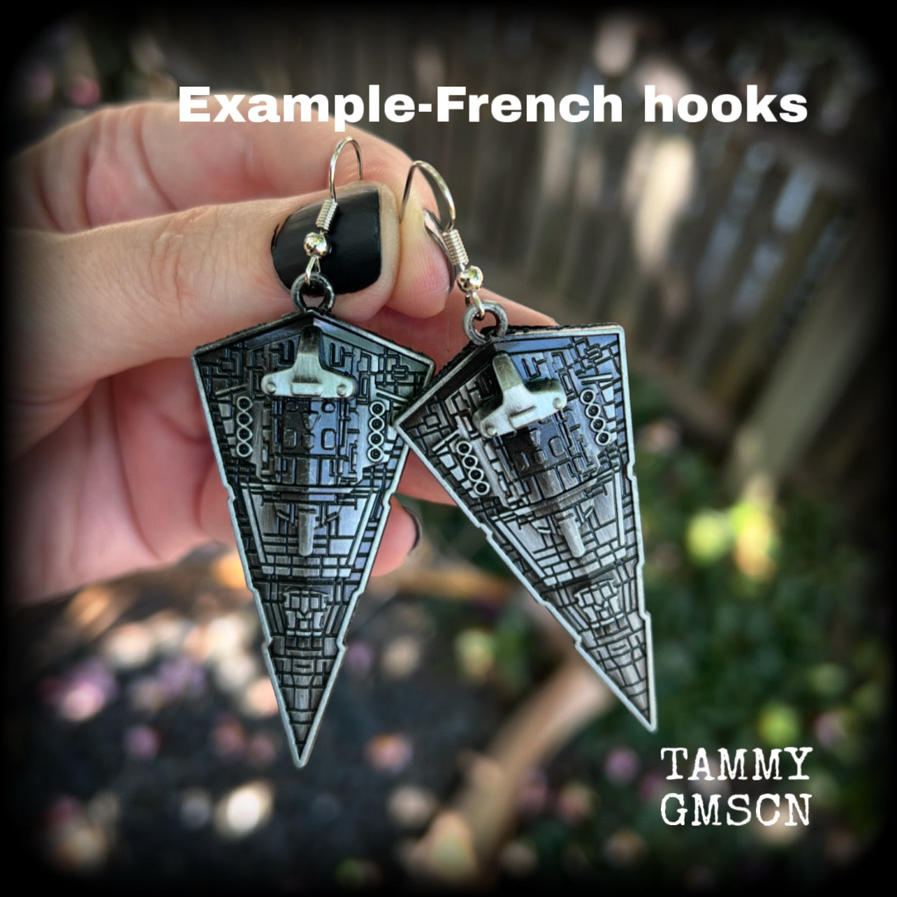 Star Wars earrings-Imperial Star Destroyer-Ear hangers