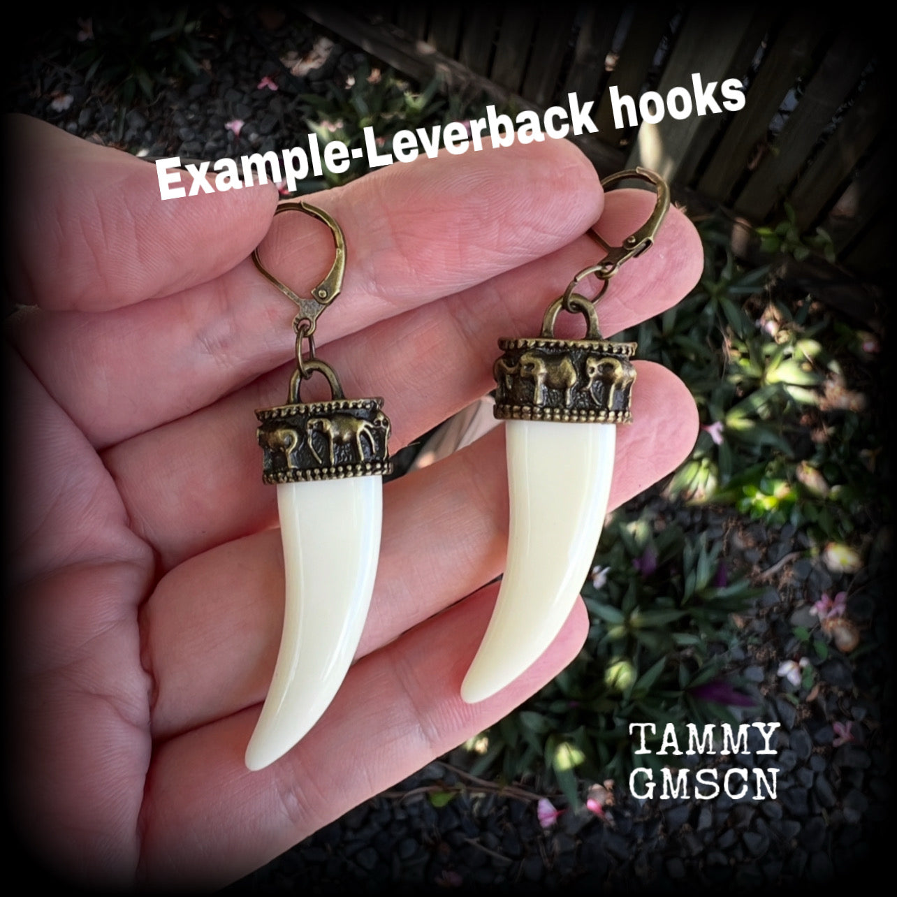 Elephant tusk earrings-Ganesha earrings