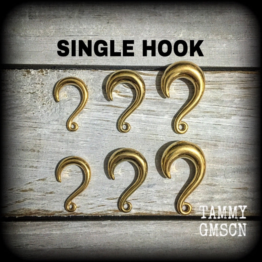 SINGLE-DIY half curl hook for stretched lobes-Gold