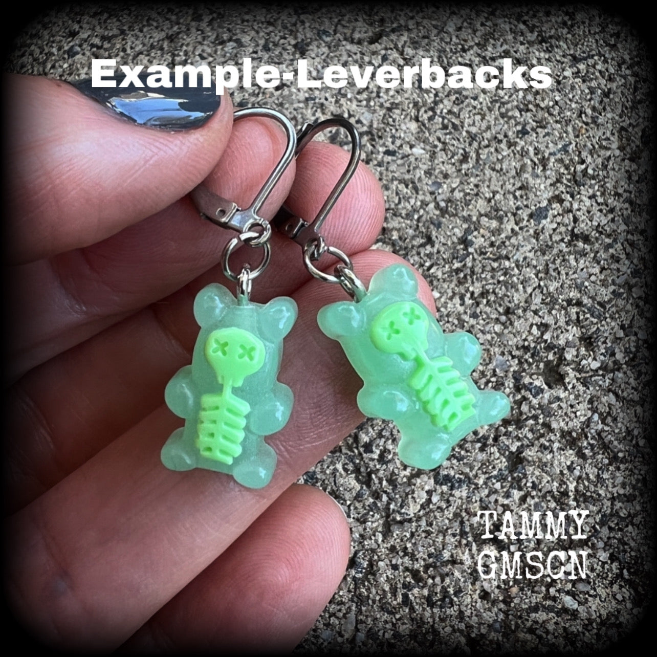 Gummy bears Halloween Candy Halloween earrings Halloween ear hangers Skeleton earrings Leverback hooks