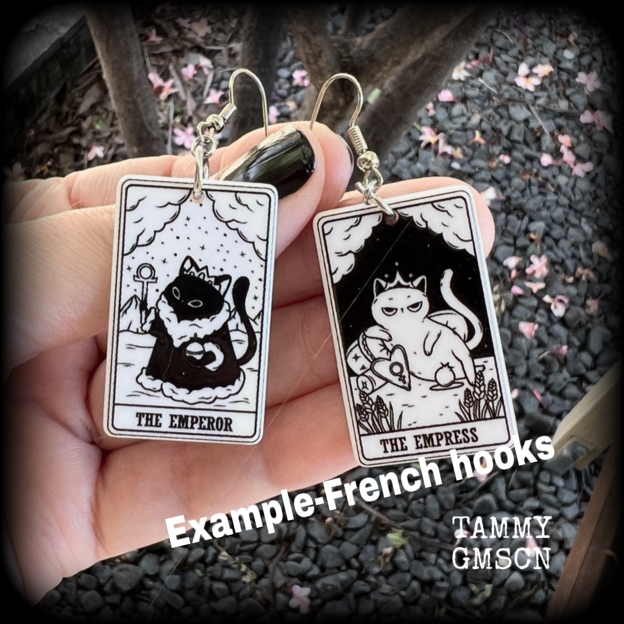 Cat tarot card earrings-The Emperor-The Empress tarot jewelry