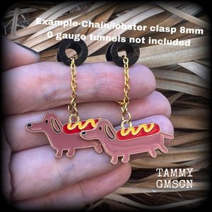 Sausage dog earrings-Hot dog earrings