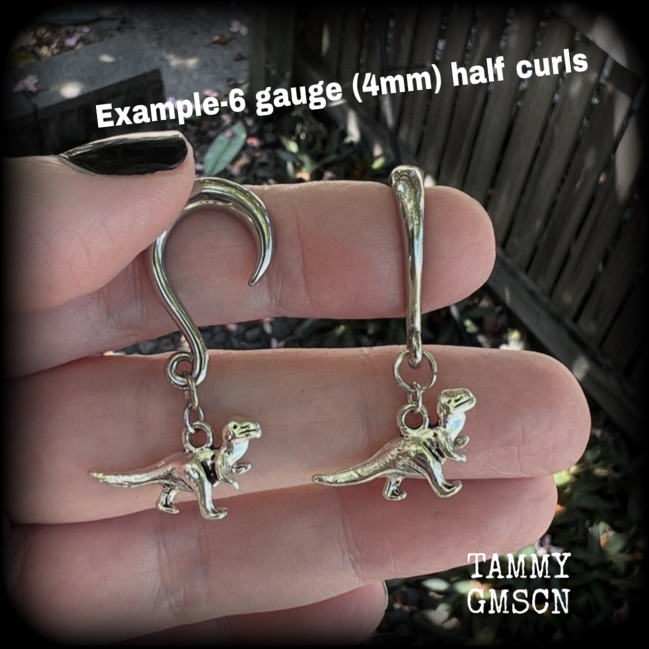 Dinosaur ear weights-Tyrannosaurus Rex gauged earrings