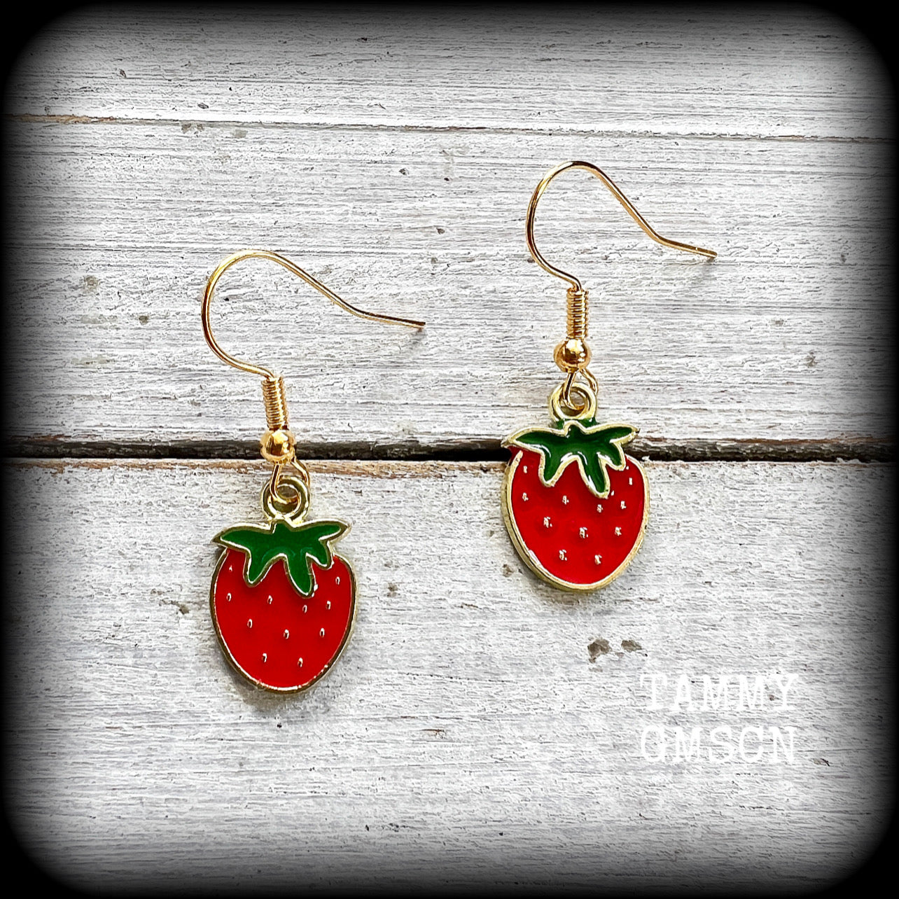 Strawberry earrings-Fruit earrings