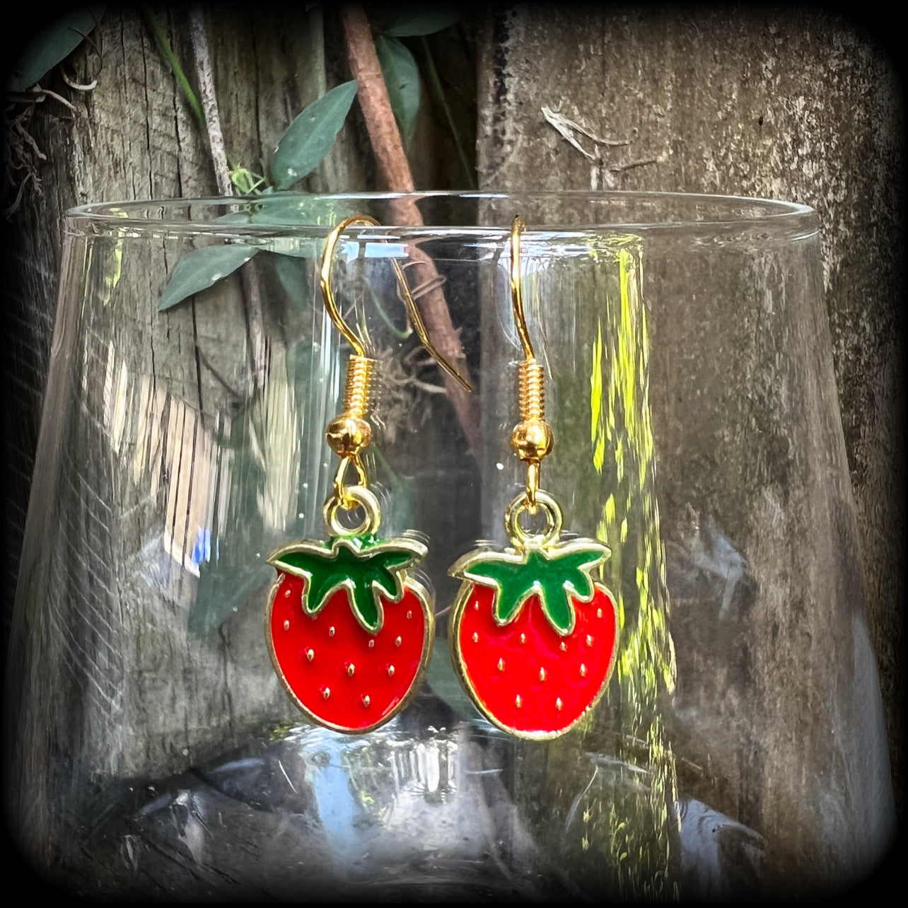 Strawberry earrings-Fruit earrings