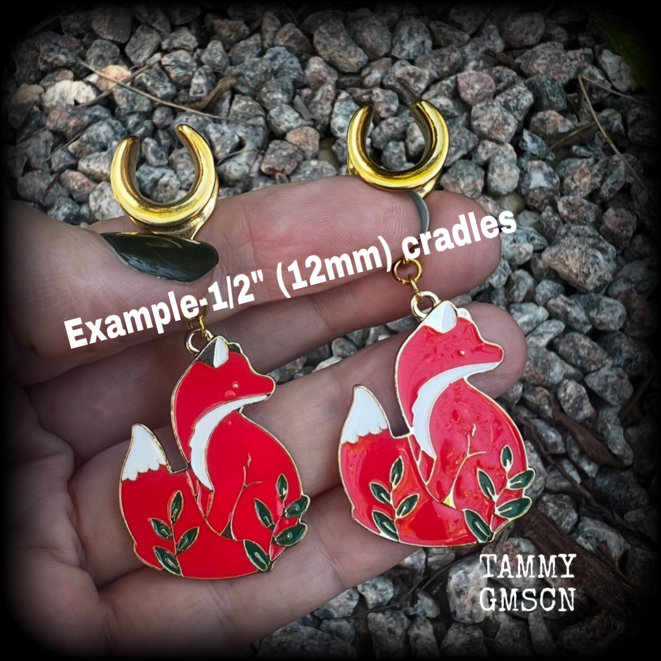 Red fox earrings-Fox jewelry