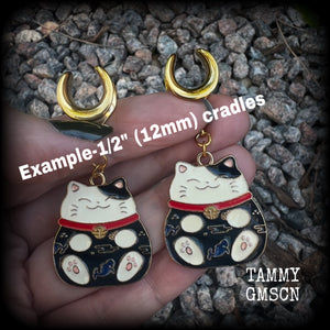 Maneki Neko earrings-Japanese cat earrings