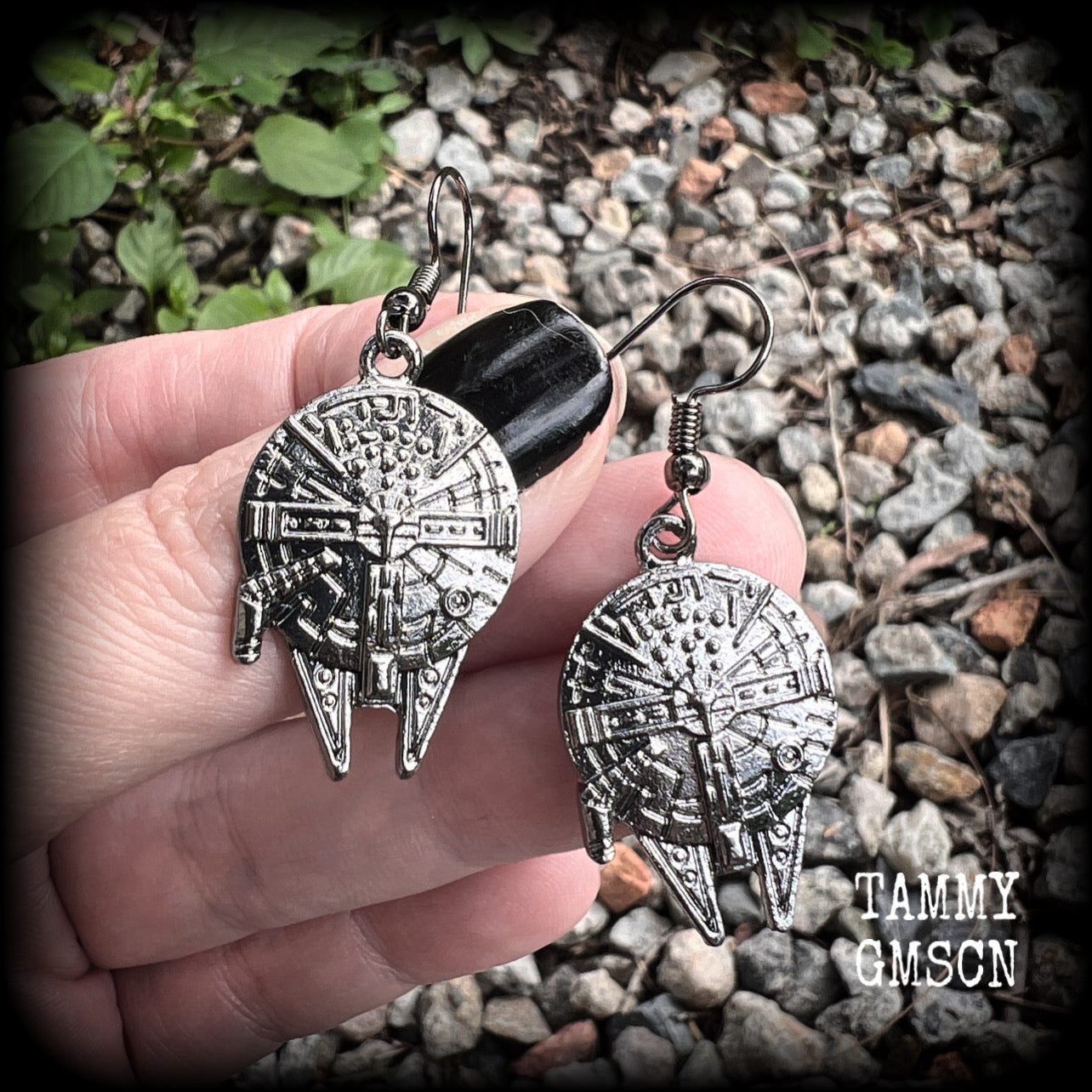 Millennium falcon earrings