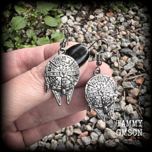 Millennium falcon earrings