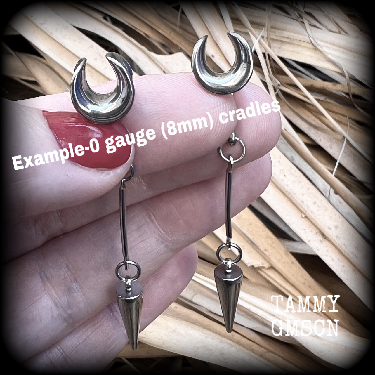 Metal spike gauged earrings-Punk earrings