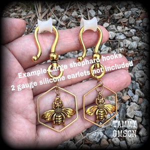 Bee earrings-Bee hive ear hangers