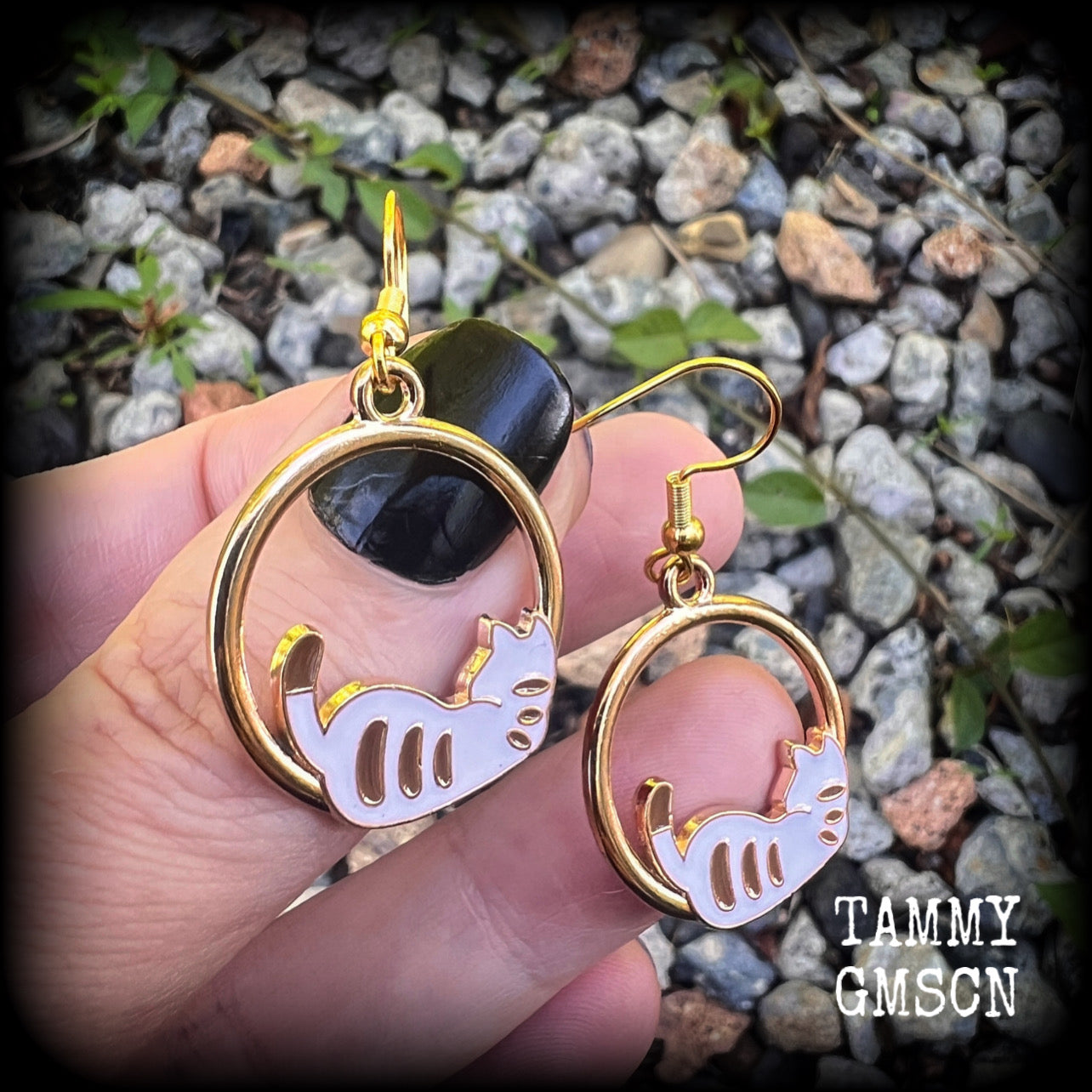 White cat earrings-Crazy cat lady earrings