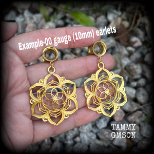 Boho flower of life tunnels-Geometric tunnel dangles