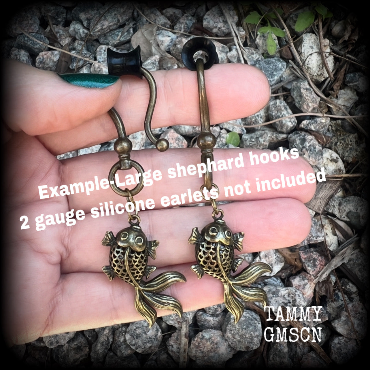 Koi fish earrings-Bronze fish earrings