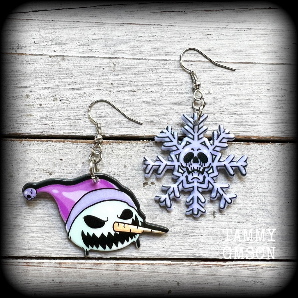 Jack frost-Snowflake earrings-Christmas earrings