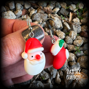 Santa Claus earrings-Christmas earrings-Yule earrings