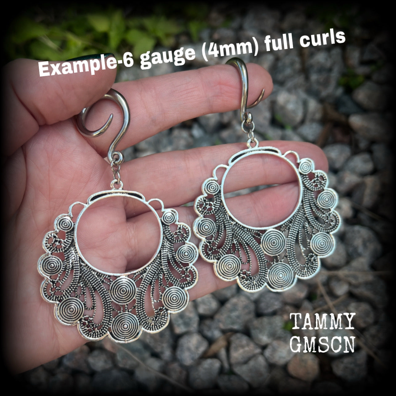 Aphrodite gauged earrings-Boho gypsy ear weights