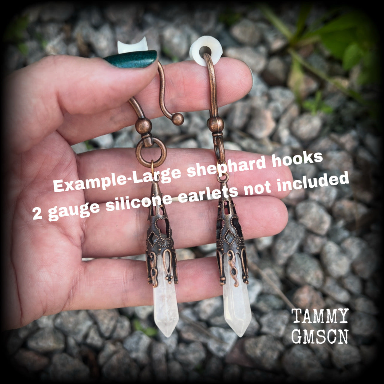 Clear quartz earrings-Gemstone ear hangers