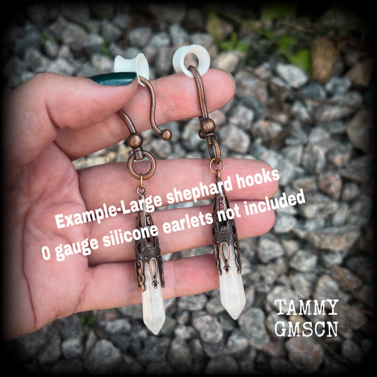 Clear quartz earrings-Gemstone ear hangers