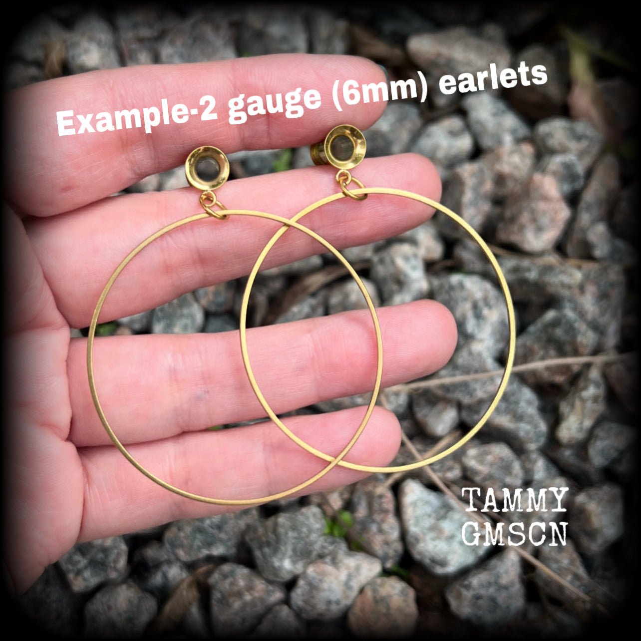 Tunnel hoop gauged earrings-Hoop tunnel dangles