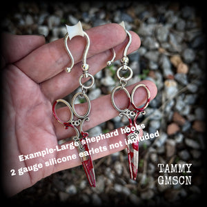 Halloween horrorpunk earrings-Horror movie scissor earrings