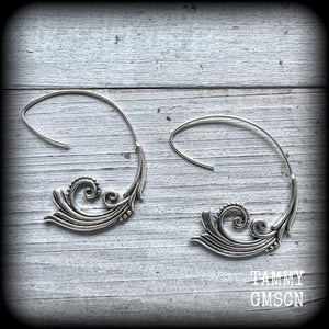 These gorgeous art nouveau inspired leafy hoop earrings are inspired by the Greek Goddess of love and beauty, Aphrodite, measuring just over 4cms from tip to tip and weighing only a few grams each.