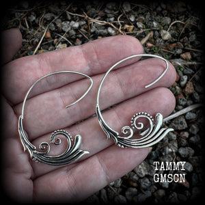These gorgeous art nouveau inspired leafy hoop earrings are inspired by the Greek Goddess of love and beauty, Aphrodite, measuring just over 4cms from tip to tip and weighing only a few grams each.
