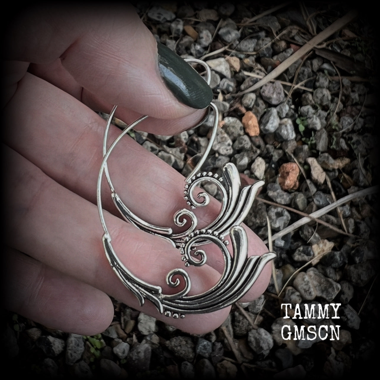 These gorgeous art nouveau inspired leafy hoop earrings are inspired by the Greek Goddess of love and beauty, Aphrodite, measuring just over 4cms from tip to tip and weighing only a few grams each.