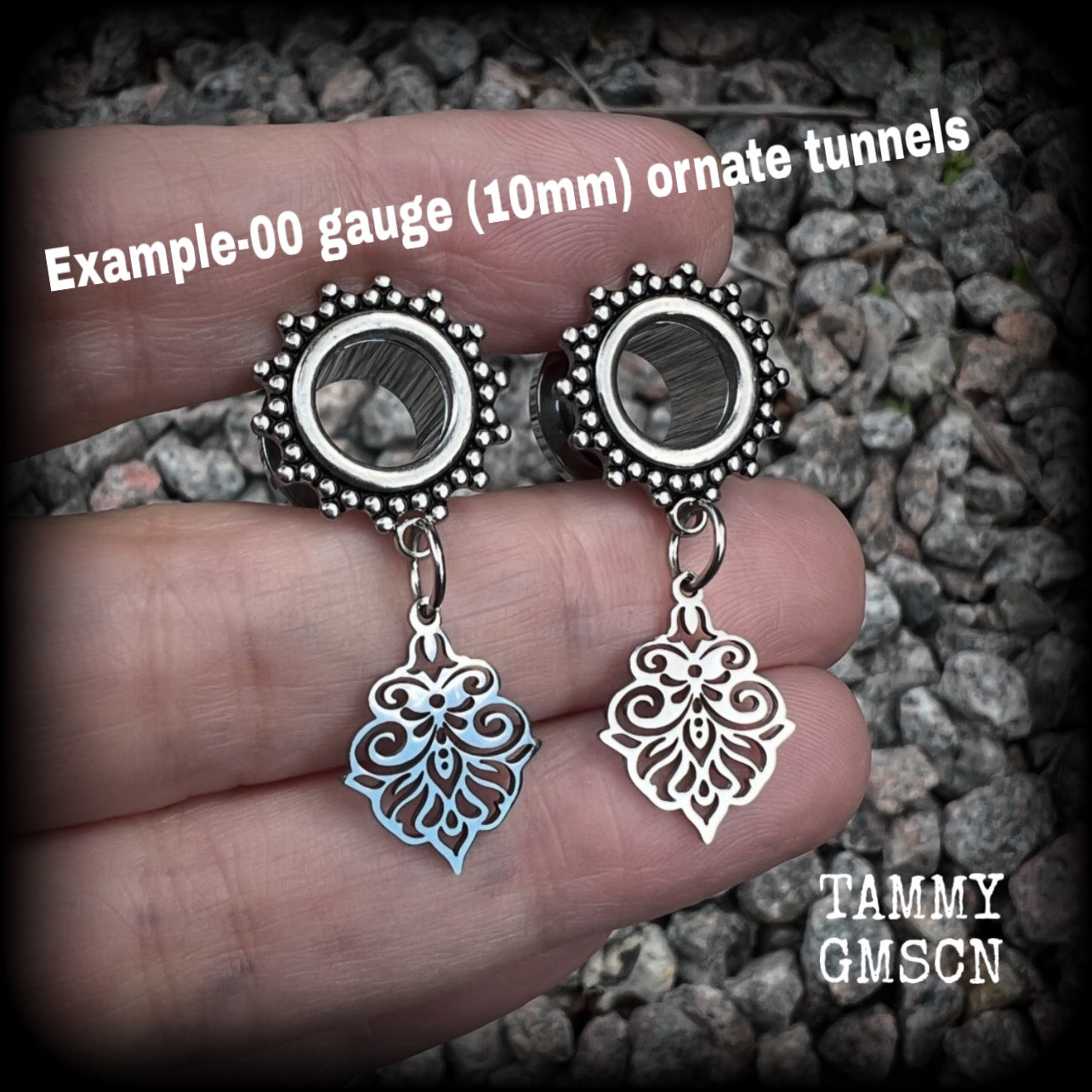 Aphrodite filigree tunnel earrings-Goddess ear gauges